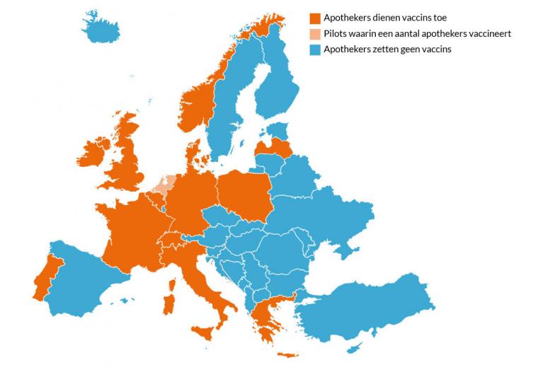In veel Europese buurlanden vaccineren apothekers al sinds jaar en dag