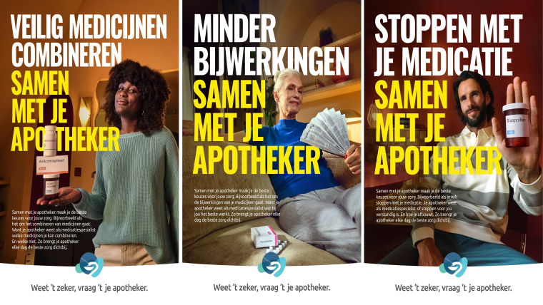 Drie posters campagne Samen met je apotheker