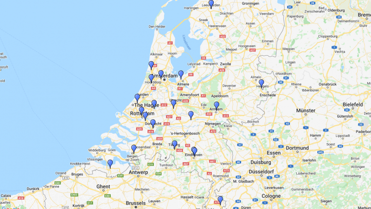 Landkaart ziekenhuizen bariatrische chirurgie